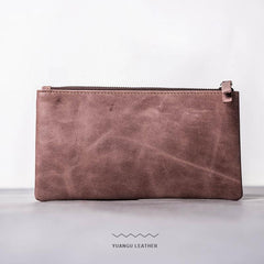 Leather Men Zipper Slim Wallet Phone Clutch Long Wallets for Men