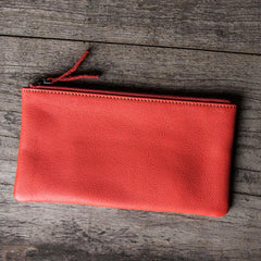 Leather Men Zipper Slim Wallet Phone Clutch Long Wallets for Men