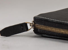 Leather Men Zipper Travel Wallets Passport Wallets Bifold Long Wallets for Men