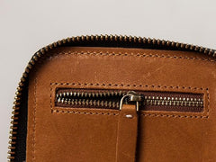 Leather Men Zipper Travel Wallets Passport Wallets Bifold Long Wallets for Men