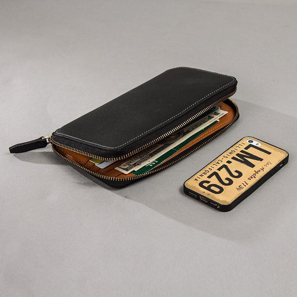 Leather Men Zipper Travel Wallets Passport Wallets Bifold Long Wallets for Men YGU02191057
