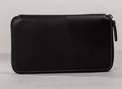 Leather Men Zipper Travel Wallets Passport Wallets Bifold Long Wallets for Men