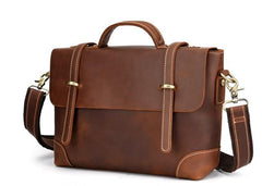 Leather Mens 13inch Laptop Bag Briefcase Work Handbag Business Bag for Men