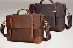 Leather Mens 13inch Laptop Bag Briefcase Work Handbag Business Bag for Men