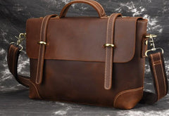 Leather Mens 13inch Laptop Bag Briefcase Work Handbag Business Bag for Men