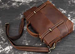 Leather Mens 13inch Laptop Bag Briefcase Work Handbag Business Bag for Men