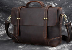 Leather Mens 13inch Laptop Bag Briefcase Work Handbag Business Bag for Men