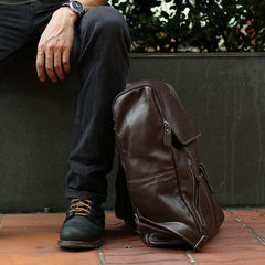 Leather Mens Backpacks Cool Travel Backpacks Laptop Backpack for men