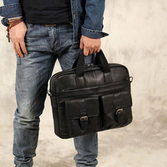 Cool Leather Mens Briefcase Shoulder Bag Handbag Work Bags Business Bag for Men