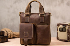 Leather Mens Briefcase Handbag Shoulder Bag Work Bag Business Bag for Men