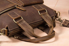 Leather Mens Briefcase Handbag Shoulder Bag Work Bag Business Bag for Men