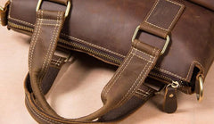 Leather Mens Briefcase Handbag Shoulder Bag Work Bag Business Bag for Men