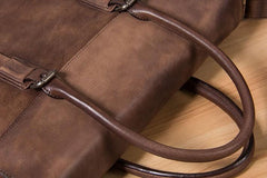 Leather Mens Brown Briefcase Handbag Shoulder Bag Work Bag Business Bag for Men