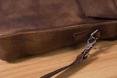 Leather Mens Brown Briefcase Handbag Shoulder Bag Work Bag Business Bag for Men