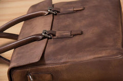 Leather Mens Brown Briefcase Handbag Shoulder Bag Work Bag Business Bag for Men