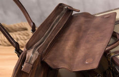 Leather Mens Brown Briefcase Handbag Shoulder Bag Work Bag Business Bag for Men