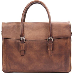 Leather Mens Brown Briefcase Handbag Shoulder Bag Work Bag Business Bag for Men