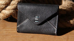 Leather Mens Card Wallet Black Small Card Wallet Card Holder for Men