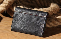 Leather Mens Card Wallet Black Small Card Wallet Card Holder for Men