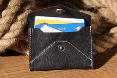 Leather Mens Card Wallet Black Small Card Wallet Card Holder for Men