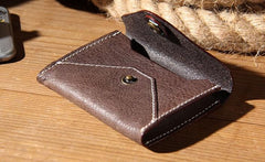 Leather Mens Card Wallet Black Small Card Wallet Card Holder for Men