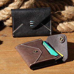 Leather Mens Card Wallet Black Small Card Wallet Card Holder for Men