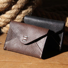 Leather Mens Card Wallet Black Small Card Wallet Card Holder for Men
