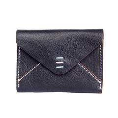 Leather Mens Card Wallet Black Small Card Wallet Card Holder for Men
