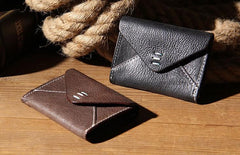 Leather Mens Card Wallet Black Small Card Wallet Card Holder for Men