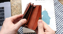 Leather Mens Card Wallet Front Pocket Wallets Cool Small Change Wallet for Men