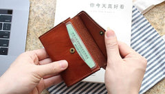 Leather Mens Card Wallet Front Pocket Wallets Cool Small Change Wallet for Men