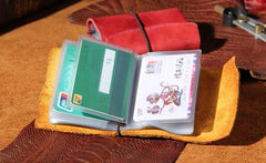 Handmade Leather Mens Card Holder Small Card Wallet for Women