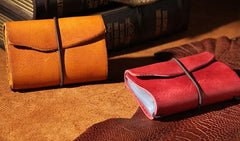 Handmade Leather Mens Card Holder Small Card Wallet for Women