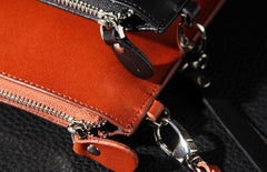 Leather Mens Clutch Wristlet Wallet Black Zipper Clutch Wallet for Men