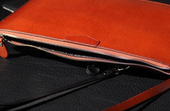 Leather Mens Clutch Wristlet Wallet Black Zipper Clutch Wallet for Men