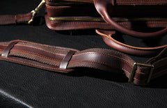Leather Mens Coffee Briefcase Handbag Work Bag Business Bag for Men