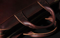 Leather Mens Coffee Briefcase Handbag Work Bag Business Bag for Men