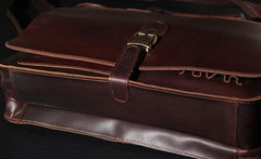 Leather Mens Coffee Briefcase Handbag Work Bag Business Bag for Men