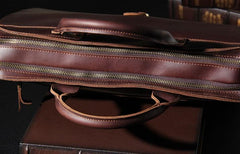 Leather Mens Coffee Briefcase Handbag Work Bag Business Bag for Men