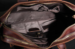 Leather Mens Coffee Briefcase Handbag Work Bag Business Bag for Men