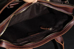 Leather Mens Coffee Briefcase Handbag Work Bag Business Bag for Men