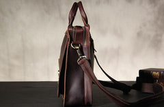 Leather Mens Coffee Briefcase Handbag Work Bag Business Bag for Men