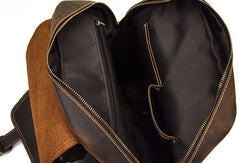Leather Mens Cool Backpack Large Coffee Travel Bag Hiking Bag For Men