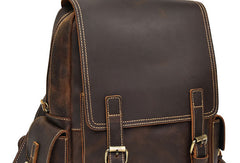 Leather Mens Cool Backpack Large Coffee Travel Bag Hiking Bag For Men