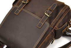 Leather Mens Cool Backpack Large Coffee Travel Bag Hiking Bag For Men