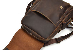 Leather Mens Cool Backpack Large Coffee Travel Bag Hiking Bag For Men