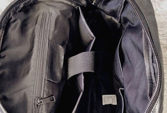 Mens Leather Cool Black Backpack for School Travel Bag Hiking Bag For Men