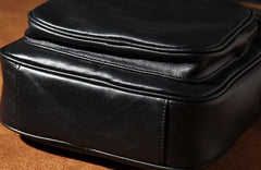 Leather Mens Cool Black Messenger Bag Shoulder Bag Crossbody Bag for Men