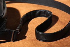 Leather Mens Cool Black Messenger Bag Shoulder Bag Crossbody Bag for Men