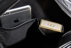 Leather Mens Cool Black Messenger Bag Shoulder Bag Crossbody Bag for Men